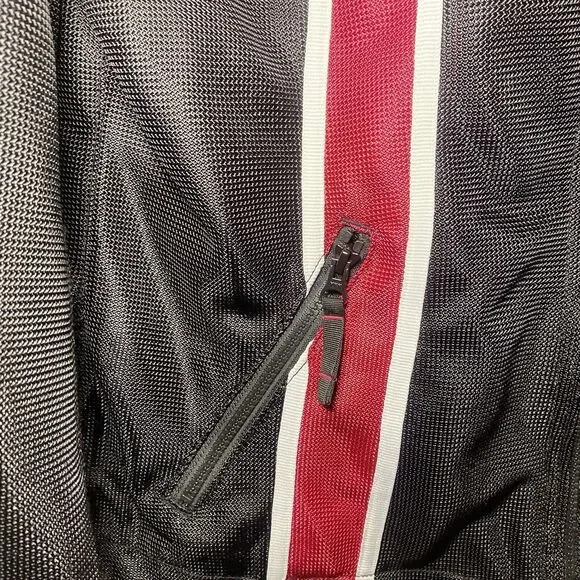 WOMENS HARLEY DAVIDSON SPORT JACKET RIDING GEAR MESH LINED SIZE LARGE BLACK RED